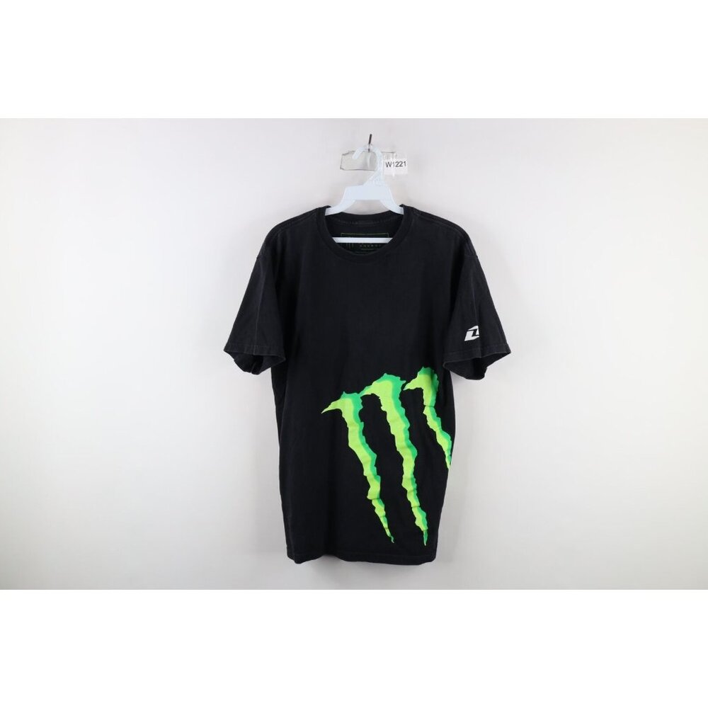 Vintage Monster Energy Drink Mens Medium Faded Spell Out Big Logo T-Shirt Black